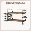 image3in1 Wall Mounted Hair Dryer Holder with 2 Tier Shelves ampamp Detachable Basket Space Saving Organizer for Bathroom Kitchen Bedroom RustResistant Easy Install