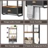 imageBathroom Storage Organizer Wall Mounted 3 Tier Bathroom Towel Rack Shelf with Storage Drawer Double Towel Bars and Hooks Industrial Bathroom Shelves Over Toilet Rustic Black and Brown AA