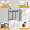 imageHOMEIJU 3Bag Laundry Sorter Laundry Hamper Cart with Heavy Duty Rolling Lockable Wheels and Removable Bags Laundry Organizer Basket Clothes Separator Hamper Grey