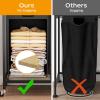 imageHOMEIJU Laundry Basket with Wheels Rolling Laundry Hamper Organizer with Large Desktop Laundry Sorter with 6 PullOut and Removable Laundry Bags Metal Frame Rustic Brown and Black