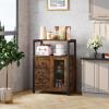 imageHomeiju Bathroom Floor Storage Cabinet Organizer with 3 Removable Drawers and 1 Door Industrial Floor Storage Cabinet for Kitchen Living Room Bathroom Home OfficeRustic Blackbrown