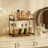 imageHomeiju Bathroom Organizer and Storage  Countertop ampamp WallMounted Shelves 2Tier Makeup Organizers Vanity Organizer WaterResistant WoodMetal for Vanity Kitchen BedroomEasy Install