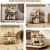 imageHomeiju Bathroom Organizer and Storage  Countertop ampamp WallMounted Shelves 2Tier Makeup Organizers Vanity Organizer WaterResistant WoodMetal for Vanity Kitchen BedroomEasy Install