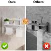 imageHomeiju Double Toilet Paper Holder with Shelf Wooden WallMounted Toilet Paper Roll Holder WallMounted Bathroom Organizer Double Roll Suitable for Bathrooms Rustic BrownWhite