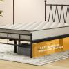 imageHomeiju King Size Bed Frame Metal Platform Bed Frame with Headboard Heavy Duty Bed Frame with Strong Bearing Capacity and Under Bed Storage Space No Box Spring Needed Easy AssemblyTwin