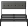 imageHomeiju King Size Bed Frame Metal Platform Bed Frame with Headboard Heavy Duty Bed Frame with Strong Bearing Capacity and Under Bed Storage Space No Box Spring Needed Easy AssemblyQueen 1
