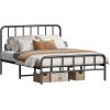 imageHomeiju King Size Bed Frame Metal Platform Bed Frame with Headboard Heavy Duty Bed Frame with Strong Bearing Capacity and Under Bed Storage Space No Box Spring Needed Easy AssemblyFull 2
