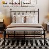 imageHomeiju King Size Bed Frame Metal Platform Bed Frame with Headboard Heavy Duty Bed Frame with Strong Bearing Capacity and Under Bed Storage Space No Box Spring Needed Easy AssemblyTwin