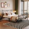 imageHomeiju King Size Bed Frame Metal Platform Bed Frame with Headboard Heavy Duty Bed Frame with Strong Bearing Capacity and Under Bed Storage Space No Box Spring Needed Easy AssemblyFull 1