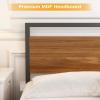 imageHomeiju King Size Bed Frame Metal Platform Bed Frame with Headboard Heavy Duty Bed Frame with Strong Bearing Capacity and Under Bed Storage Space No Box Spring Needed Easy AssemblyQueen 2