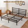 imageHomeiju King Size Bed Frame Metal Platform Bed Frame with Headboard Heavy Duty Bed Frame with Strong Bearing Capacity and Under Bed Storage Space No Box Spring Needed Easy AssemblyKing 1