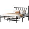 imageHomeiju King Size Bed Frame Metal Platform Bed Frame with Headboard Heavy Duty Bed Frame with Strong Bearing Capacity and Under Bed Storage Space No Box Spring Needed Easy AssemblyTwin