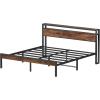 imageHomeiju King Size Bed Frame Metal Platform Bed Frame with Headboard Heavy Duty Bed Frame with Strong Bearing Capacity and Under Bed Storage Space No Box Spring Needed Easy AssemblyKing 2
