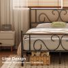 imageHomeiju King Size Bed Frame Metal Platform Bed Frame with Headboard Heavy Duty Bed Frame with Strong Bearing Capacity and Under Bed Storage Space No Box Spring Needed Easy AssemblyFull 1