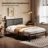 imageHomeiju King Size Bed Frame Metal Platform Bed Frame with Headboard Heavy Duty Bed Frame with Strong Bearing Capacity and Under Bed Storage Space No Box Spring Needed Easy AssemblyQueen 1