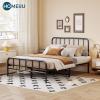 imageHomeiju King Size Bed Frame Metal Platform Bed Frame with Headboard Heavy Duty Bed Frame with Strong Bearing Capacity and Under Bed Storage Space No Box Spring Needed Easy AssemblyFull 2