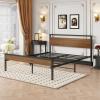 imageHomeiju King Size Bed Frame Metal Platform Bed Frame with Headboard Heavy Duty Bed Frame with Strong Bearing Capacity and Under Bed Storage Space No Box Spring Needed Easy AssemblyQueen 2