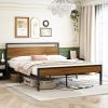 imageHomeiju King Size Bed Frame Metal Platform Bed Frame with Headboard Heavy Duty Bed Frame with Strong Bearing Capacity and Under Bed Storage Space No Box Spring Needed Easy AssemblyQueen 2
