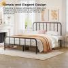 imageHomeiju King Size Bed Frame Metal Platform Bed Frame with Headboard Heavy Duty Bed Frame with Strong Bearing Capacity and Under Bed Storage Space No Box Spring Needed Easy AssemblyFull 2