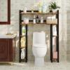 imageHomeiju Over The Toilet Storage Cabinet with Toilet Paper Holder Stand 355 Wide Freestanding Bathroom Organizer SpaceSaving Toilet Rack for Bathroom Restroom Laundry Rustic Brown