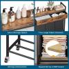 imageLaundry Hamper 3 Section Rolling Laundry Basket Organizer with 2 Storage Drawers and Large Desktop Laundry Sorter with Wheels and Removable Bags Metal Frame Rustic Brown and Black