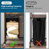 imageLaundry Hamper 3 Section Rolling Laundry Basket Organizer with 2 Storage Drawers and Large Desktop Laundry Sorter with Wheels and Removable Bags Metal Frame Rustic Brown and Black