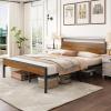 imageHomeiju King Size Bed Frame Metal Platform Bed Frame with Headboard Heavy Duty Bed Frame with Strong Bearing Capacity and Under Bed Storage Space No Box Spring Needed Easy AssemblyQueen 2
