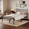 imageHomeiju King Size Bed Frame Metal Platform Bed Frame with Headboard Heavy Duty Bed Frame with Strong Bearing Capacity and Under Bed Storage Space No Box Spring Needed Easy AssemblyTwin