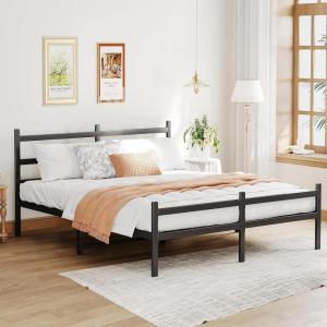imageHomeiju King Size Bed Frame Metal Platform Bed Frame with Headboard Heavy Duty Bed Frame with Strong Bearing Capacity and Under Bed Storage Space No Box Spring Needed Easy AssemblyKing 1
