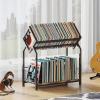image2Tier Vinyl Record Storage Holder with Dividers 244W Vinyl Record Display 300 LPs Vinyl Record Storage Rack Suitable for Magazines Books Documents Albums