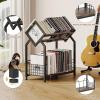 image2Tier Vinyl Record Storage Holder with Dividers 244W Vinyl Record Display 300 LPs Vinyl Record Storage Rack Suitable for Magazines Books Documents Albums