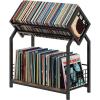 image2Tier Vinyl Record Storage Holder with Dividers 244W Vinyl Record Display 300 LPs Vinyl Record Storage Rack Suitable for Magazines Books Documents Albums