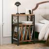 image3Tier Record Player Stand Vinyl Record Storage Turntables for Vinyl Records Record Player Table Holds Up to 200 Albums MidCentury Turntable Stand for Living Room Bedroom OfficeBlack