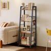 image4 Tier Kitchen Storage Cart with Lockable Wheels ampamp 6 Hooks Mobile Utility Organizer Rolling Cart for Small Spaces Bar Cart for Kitchen and Living Room Rustic Brown4 Tier