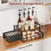 imageCoffee Syrup Organizer Rack 2Tier Bottle Holder Stand with K Cup Storage Drawer for Coffee bar Coffee Bar Accessories Wine Rack Storage Shelves for Syrup