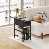 imageEnd Table with Charging Station Flip Top Nightstand with USB Ports and OutletsCouch Side Table with Fabric Bag and Hooks Bedside Table for Space Saving Living Room Bedroom Rustic BrownBlack