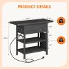 imageEnd Table with Charging Station Flip Top Nightstand with USB Ports and OutletsCouch Side Table with Fabric Bag and Hooks Bedside Table for Space Saving Living Room Bedroom Rustic BrownBlack