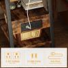 imageEnd Table with Charging Station Small Side Tables with Lucky 7 Metal Shape 3Tier Nightstand with Outlets and USB Ports Adjustable Leveling Feet side Table for Living Room Bedroom Rustic BrownRustic Brown