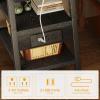 imageEnd Table with Charging Station Small Side Tables with Lucky 7 Metal Shape 3Tier Nightstand with Outlets and USB Ports Adjustable Leveling Feet side Table for Living Room Bedroom Rustic BrownBlack