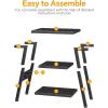 imageEnd Table with Charging Station Small Side Tables with Lucky 7 Metal Shape 3Tier Nightstand with Outlets and USB Ports Adjustable Leveling Feet side Table for Living Room Bedroom Rustic BrownBlack