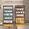 imageHomeiju 14Hook Large Coffee Mug Holder for CountertopWall Mounted4 Tier Coffee Cup Holder with Top ampamp Bottom Storage ShelfAdjustable Hook ampamp ShelvesMug Tree for Home BarCoffee StationBrown