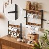 imageHomeiju 14Hook Large Coffee Mug Holder for CountertopWall Mounted4 Tier Coffee Cup Holder with Top ampamp Bottom Storage ShelfAdjustable Hook ampamp ShelvesMug Tree for Home BarCoffee StationBrown