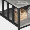 imageHomeiju Coffee Table for Living Room with Slatted Sides Frame Modern Farmhouse Living Room Table with 2Tier Storage Shelf for Home Office Apartment 39 inch Grey WashGrey Wash