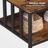 imageHomeiju Coffee Table for Living Room with Slatted Sides Frame Modern Farmhouse Living Room Table with 2Tier Storage Shelf for Home Office Apartment 39 inch Grey WashRustic Brown