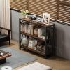 imageHomeiju Console Table 315quot Width 3Tier Entryway Table with Storage Industrial Sofa Table with Open Shelves Foyer Tables for Entryway Hallway Kitchen Living Room and Bedroom Rustic BrownRustic Brown