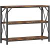imageHomeiju Console Table 315quot Width 3Tier Entryway Table with Storage Industrial Sofa Table with Open Shelves Foyer Tables for Entryway Hallway Kitchen Living Room and Bedroom Rustic BrownRustic Brown