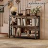 imageHomeiju Console Table 315quot Width 3Tier Entryway Table with Storage Industrial Sofa Table with Open Shelves Foyer Tables for Entryway Hallway Kitchen Living Room and Bedroom Rustic BrownRustic Brown