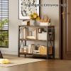 imageHomeiju Console Table 315quot Width 3Tier Entryway Table with Storage Industrial Sofa Table with Open Shelves Foyer Tables for Entryway Hallway Kitchen Living Room and Bedroom Rustic BrownRustic Brown