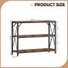 imageHomeiju Console Table 315quot Width 3Tier Entryway Table with Storage Industrial Sofa Table with Open Shelves Foyer Tables for Entryway Hallway Kitchen Living Room and Bedroom Rustic BrownRustic Brown