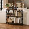 imageHomeiju Console Table 315quot Width 3Tier Entryway Table with Storage Industrial Sofa Table with Open Shelves Foyer Tables for Entryway Hallway Kitchen Living Room and Bedroom Rustic BrownRustic Brown